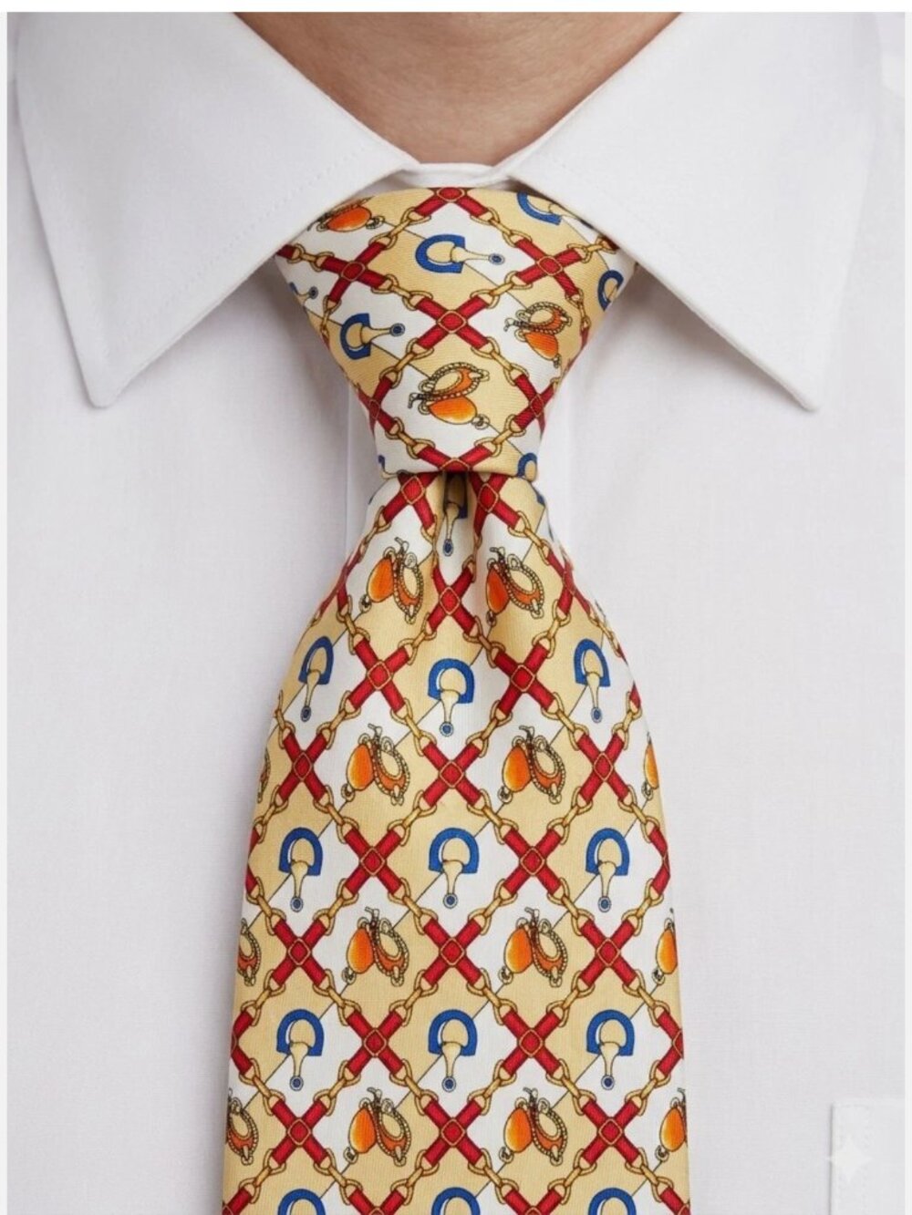 RARE EQUESTRIAN! Vtg 1970s CHAPS RALPH LAUREN Saddle Stirrup Silk Tie Canada